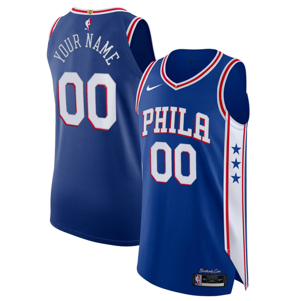 Nike Philadelphia 76ers Custom Authentic Jersey Icon Edition Royal