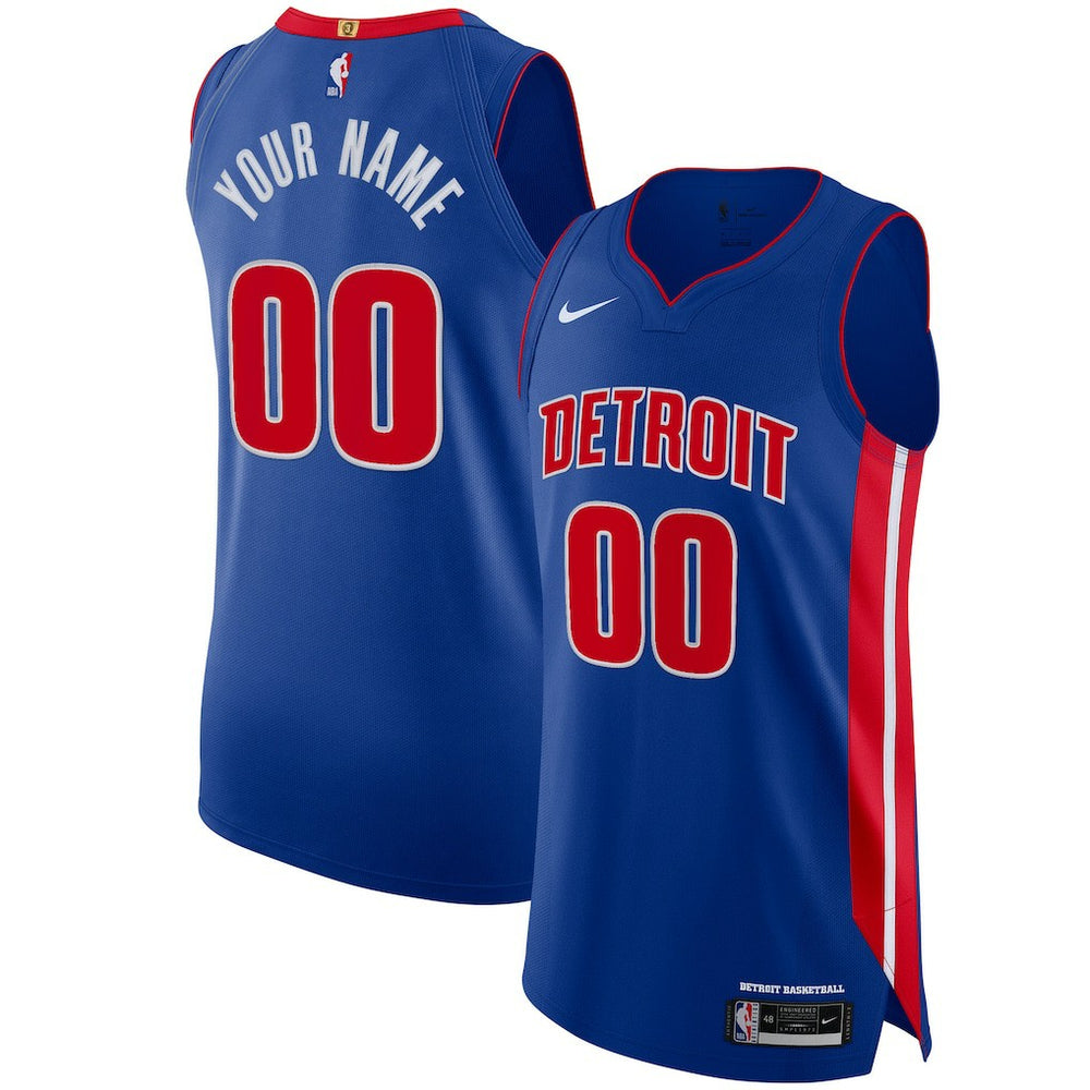 Nike Detroit Pistons Authentic Custom Jersey Blue Icon Edition