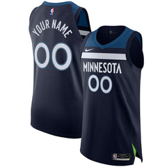 Nike Minnesota Timberwolves Authentic Custom Jersey Navy Icon Edition