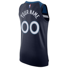 Nike Minnesota Timberwolves Authentic Custom Jersey Navy Icon Edition