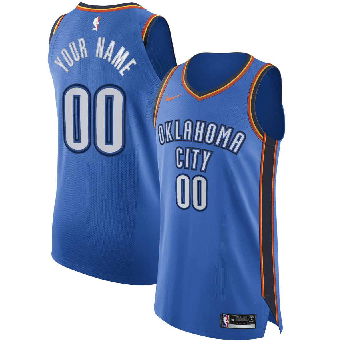 Nike Oklahoma City Thunder Authentic Custom Jersey Blue Icon Edition