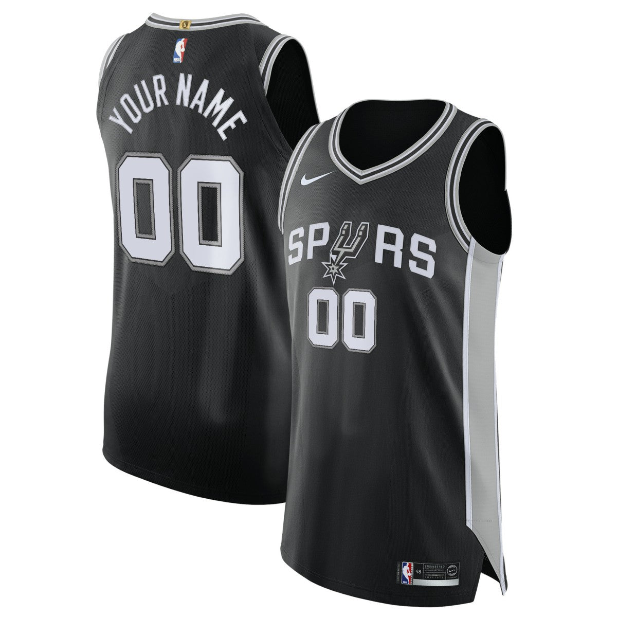 Nike San Antonio Spurs Authentic Custom Jersey Black Icon Edition