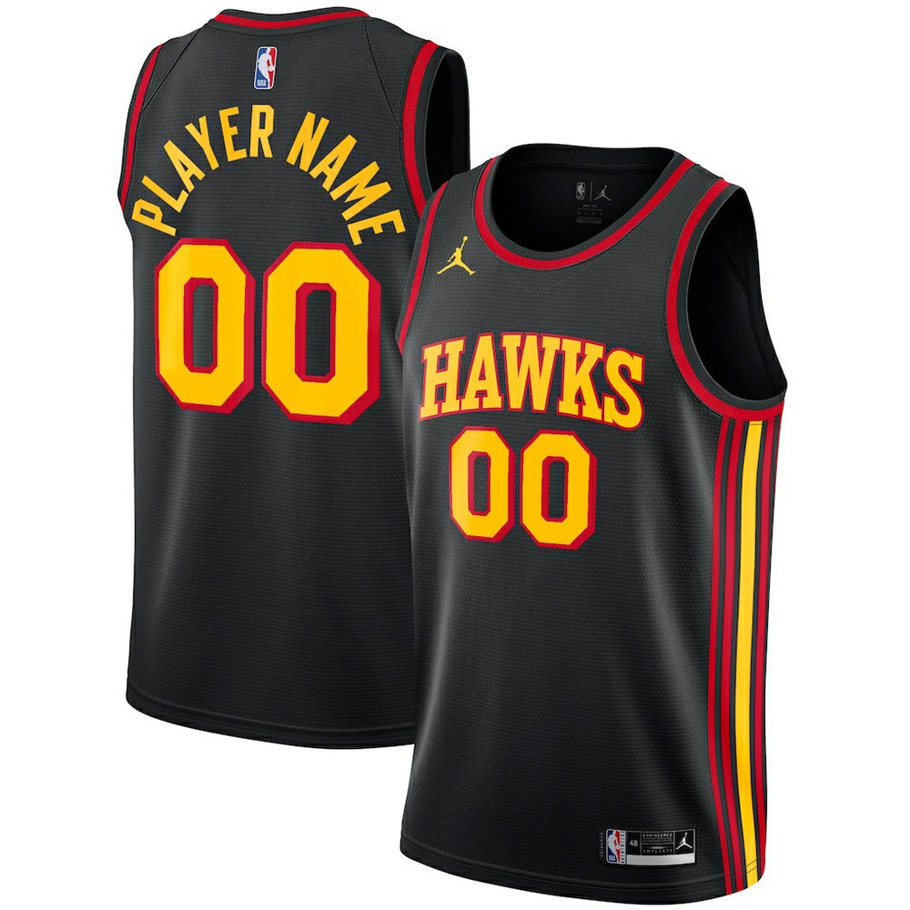 Atlanta Hawks Jordan Brand Swingman Custom Jersey Statement Edition Black