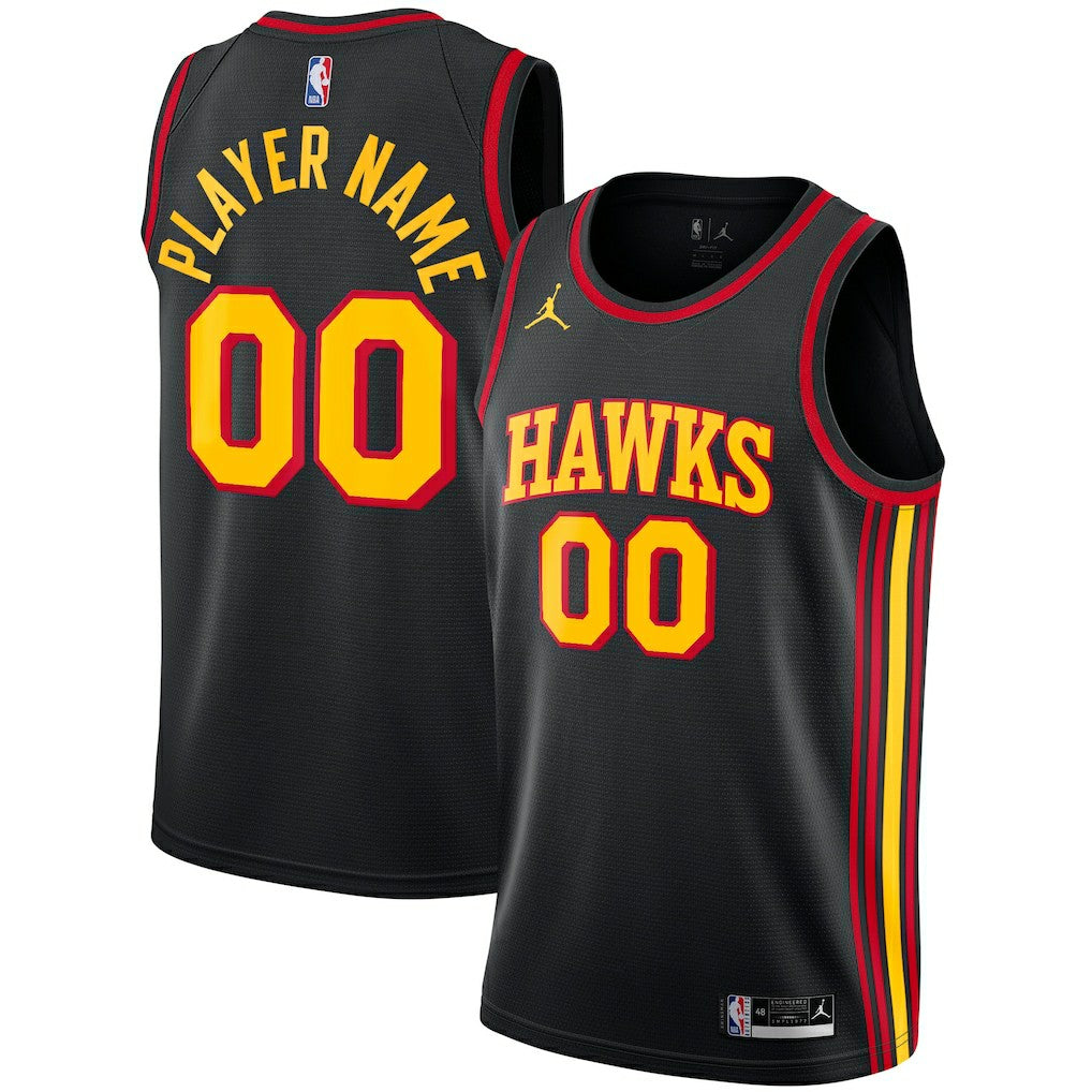 Atlanta Hawks Jordan Brand Swingman Custom Jersey Statement Edition Black