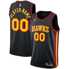 Atlanta Hawks Jordan Brand Swingman Custom Jersey Statement Edition Black