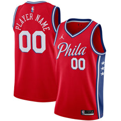 Philadelphia 76ers Jordan Brand Swingman Custom Jersey Statement Edition Red