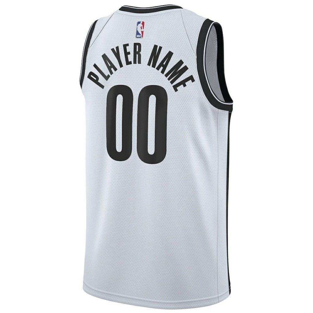 Nike Brooklyn Nets 2020/21 Swingman Custom Jersey Association Edition White