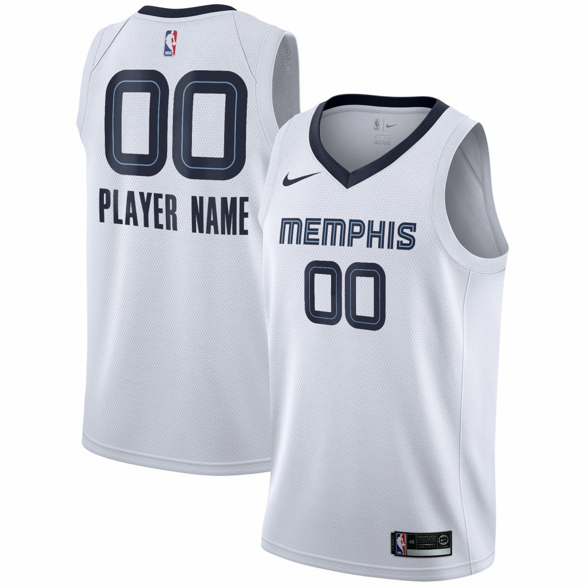 Nike Memphis Grizzlies 2020/21 Swingman Custom Jersey Association Edition White