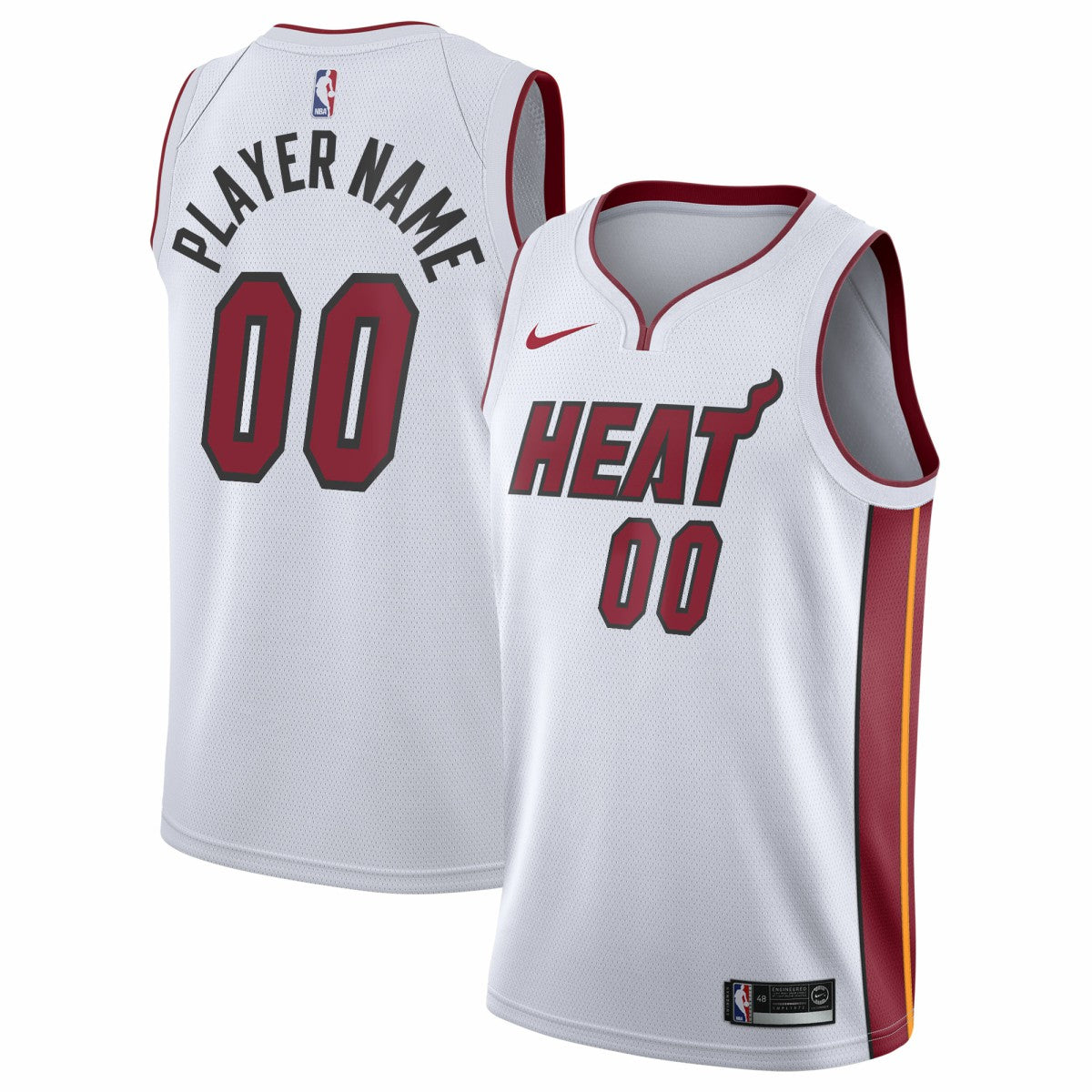 Nike Miami Heat 2020/21 Swingman Custom Jersey Association Edition White