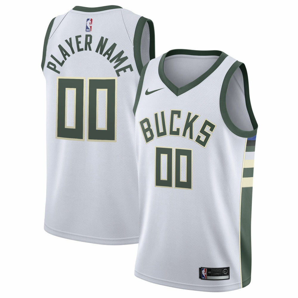 Nike Milwaukee Bucks 2020/21 Swingman Custom Jersey Association Edition White