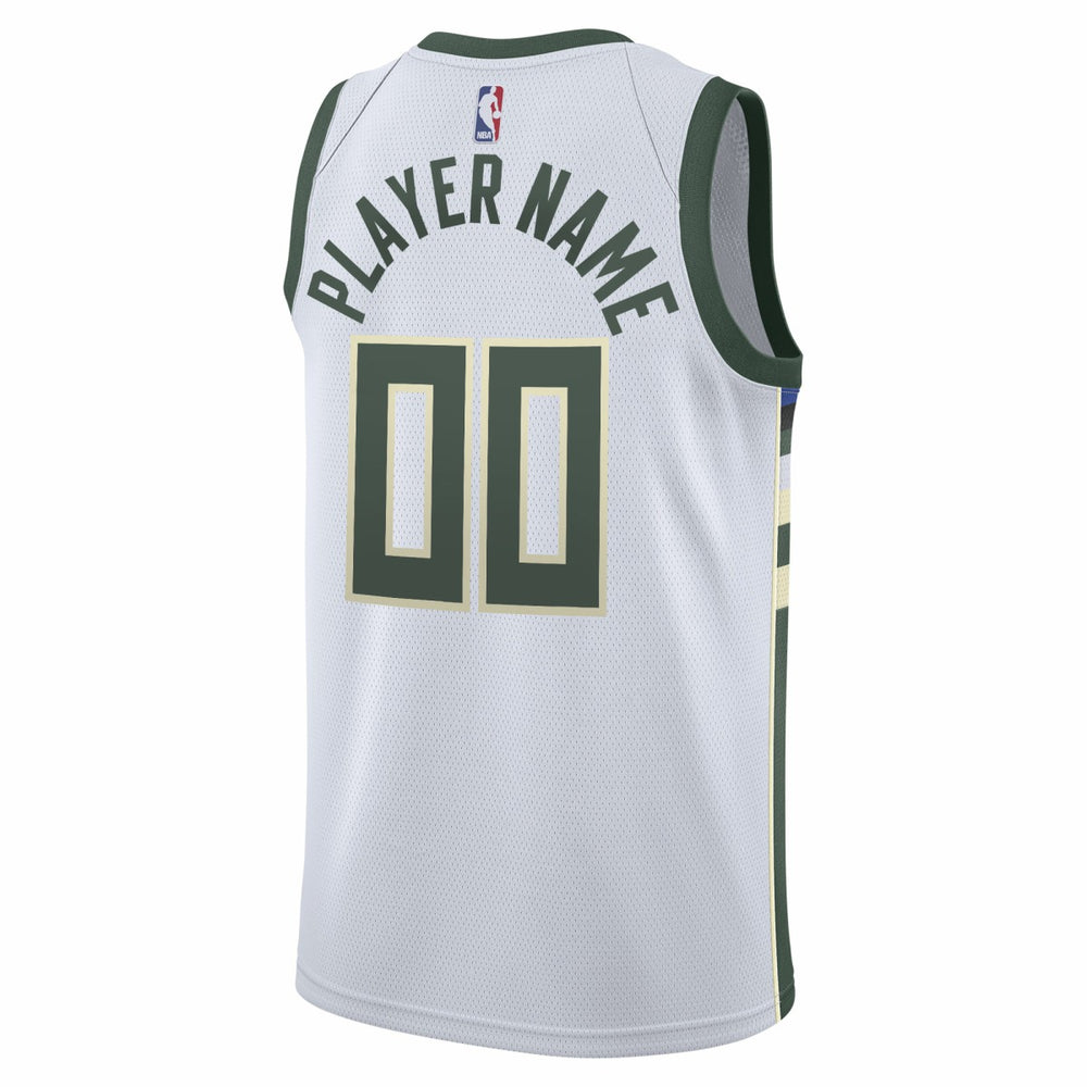 Nike Milwaukee Bucks 2020/21 Swingman Custom Jersey Association Edition White