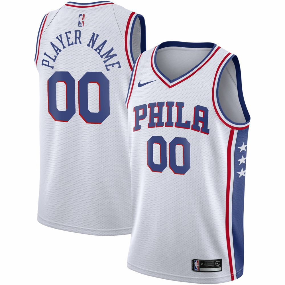 Nike Philadelphia 76ers 2020/21 Swingman Custom Jersey Association Edition White
