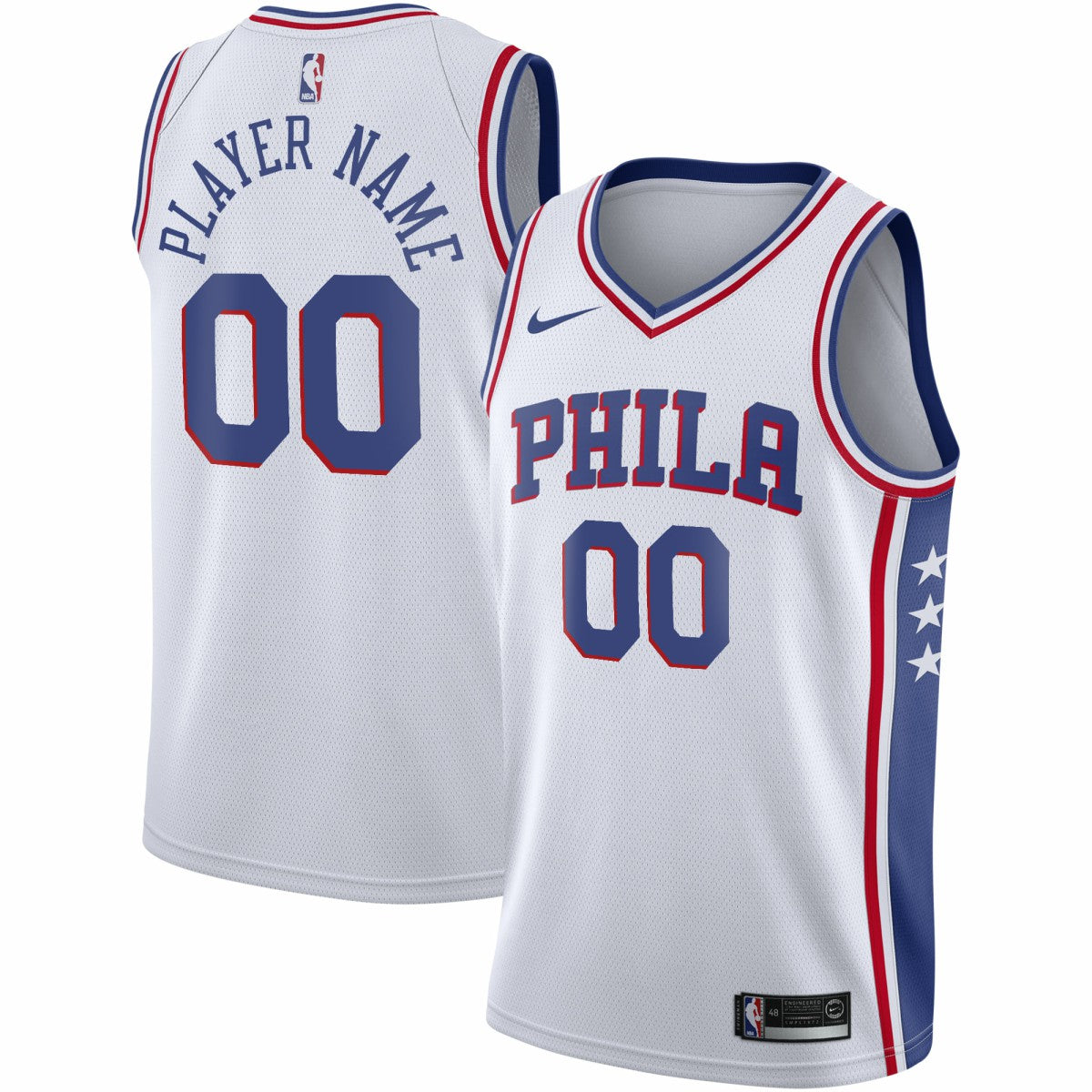 Nike Philadelphia 76ers 2020/21 Swingman Custom Jersey Association Edition White