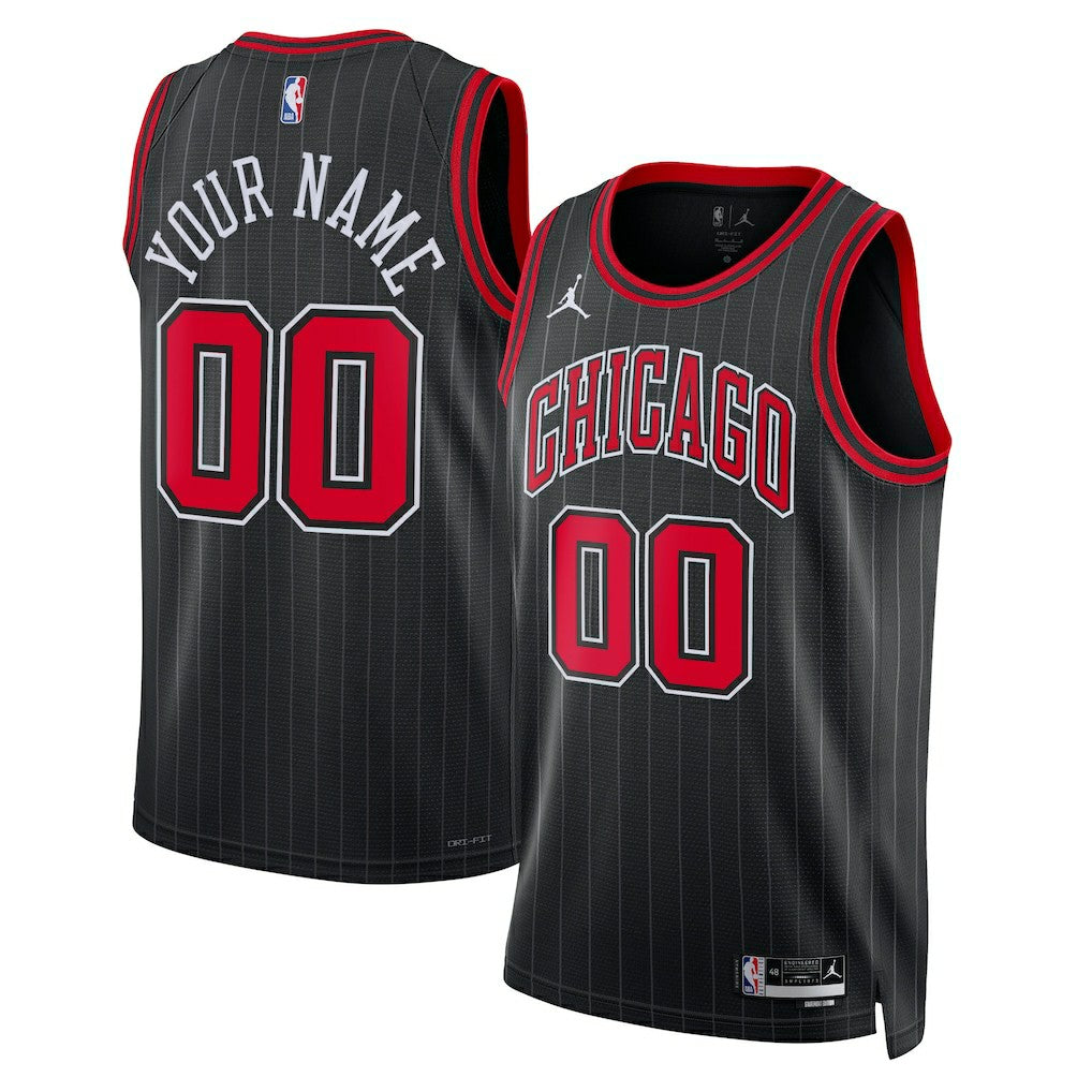 Chicago Bulls Jordan Brand Unisex 2022/23 Swingman Custom Jersey Statement Editi- Black