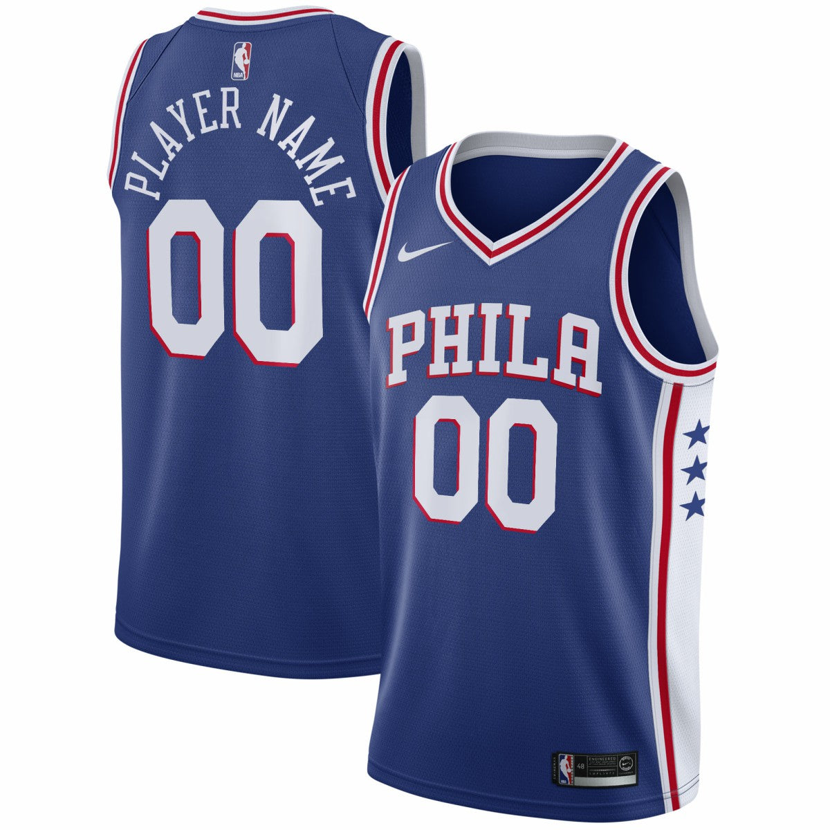 Nike Philadelphia 76ers 2020/21 Swingman Custom Jersey Icon Edition Royal