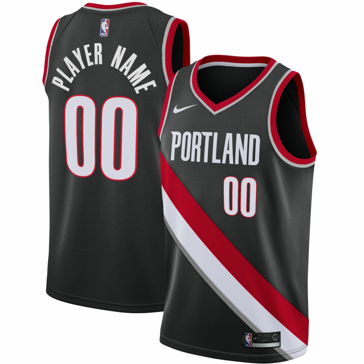Nike Portland Trail Blazers 2020/21 Swingman Custom Jersey Icon Edition Black
