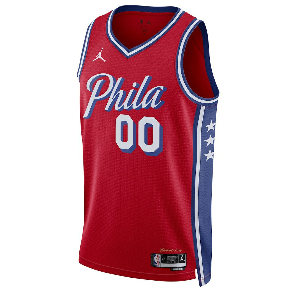 Philadelphia 76ers Jordan Brand Unisex 2022/23 Swingman Custom Jersey Statement Edition Red