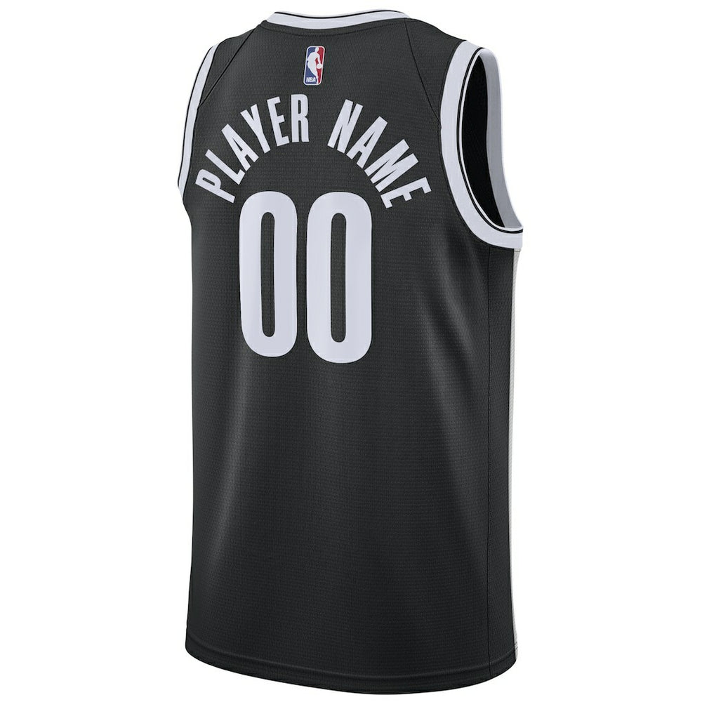 Nike Brooklyn Nets Swingman Custom Jersey Black Icon Edition