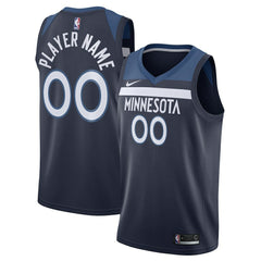 Nike Minnesota Timberwolves Swingman Custom Jersey Navy Icon Edition
