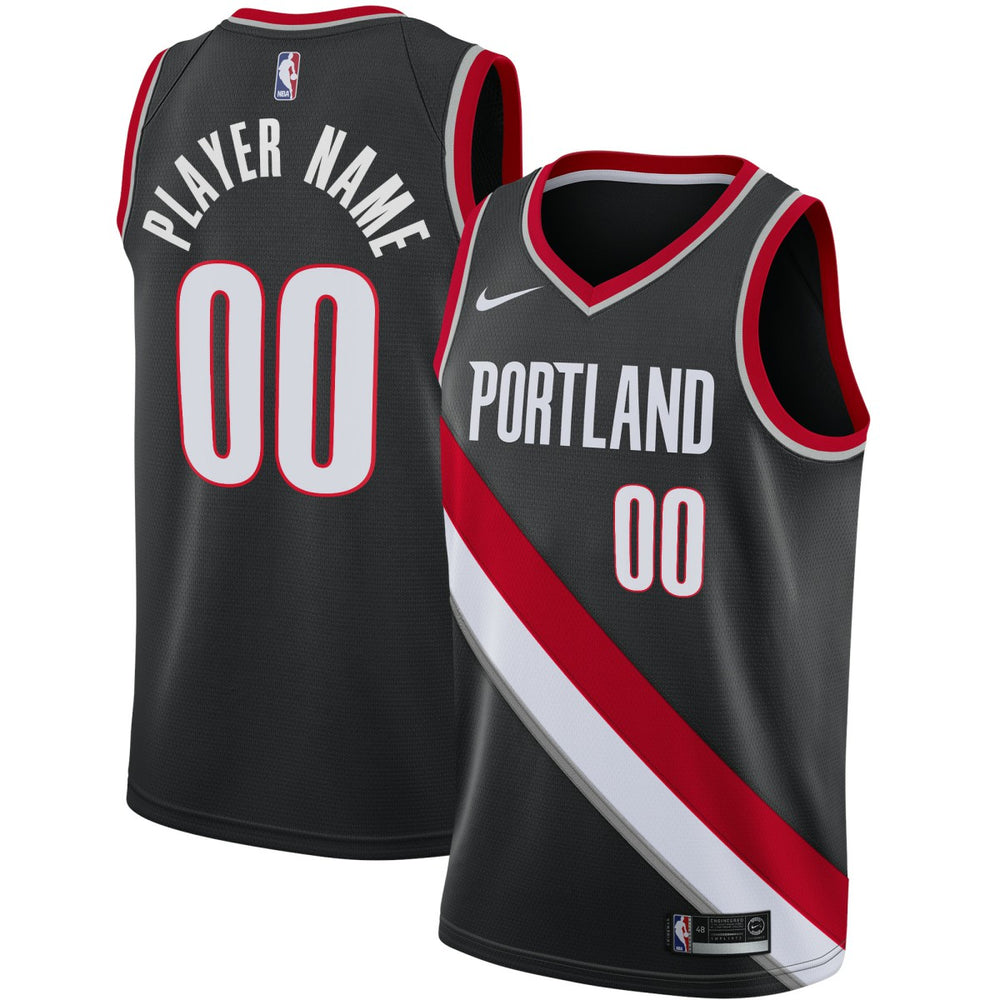 Nike Portland Trail Blazers Swingman Custom Jersey Black Icon Edition