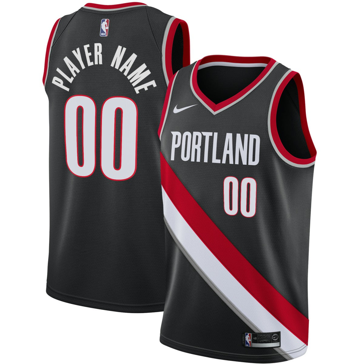 Nike Portland Trail Blazers Swingman Custom Jersey Black Icon Edition