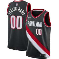 Nike Portland Trail Blazers Swingman Custom Jersey Black Icon Edition