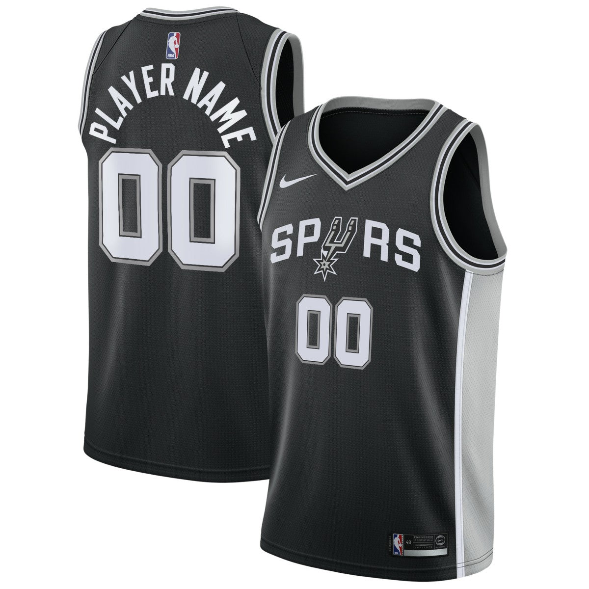 Nike San Antonio Spurs Swingman Custom Jersey Black Icon Edition