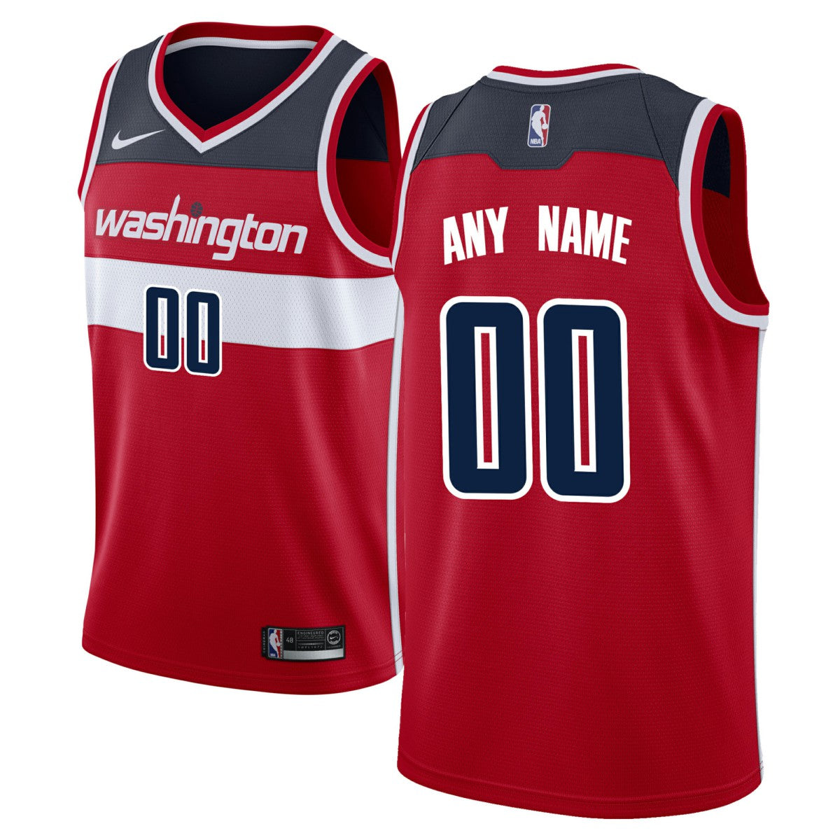 Nike Washington Wizards Swingman Custom Jersey Red Icon Edition
