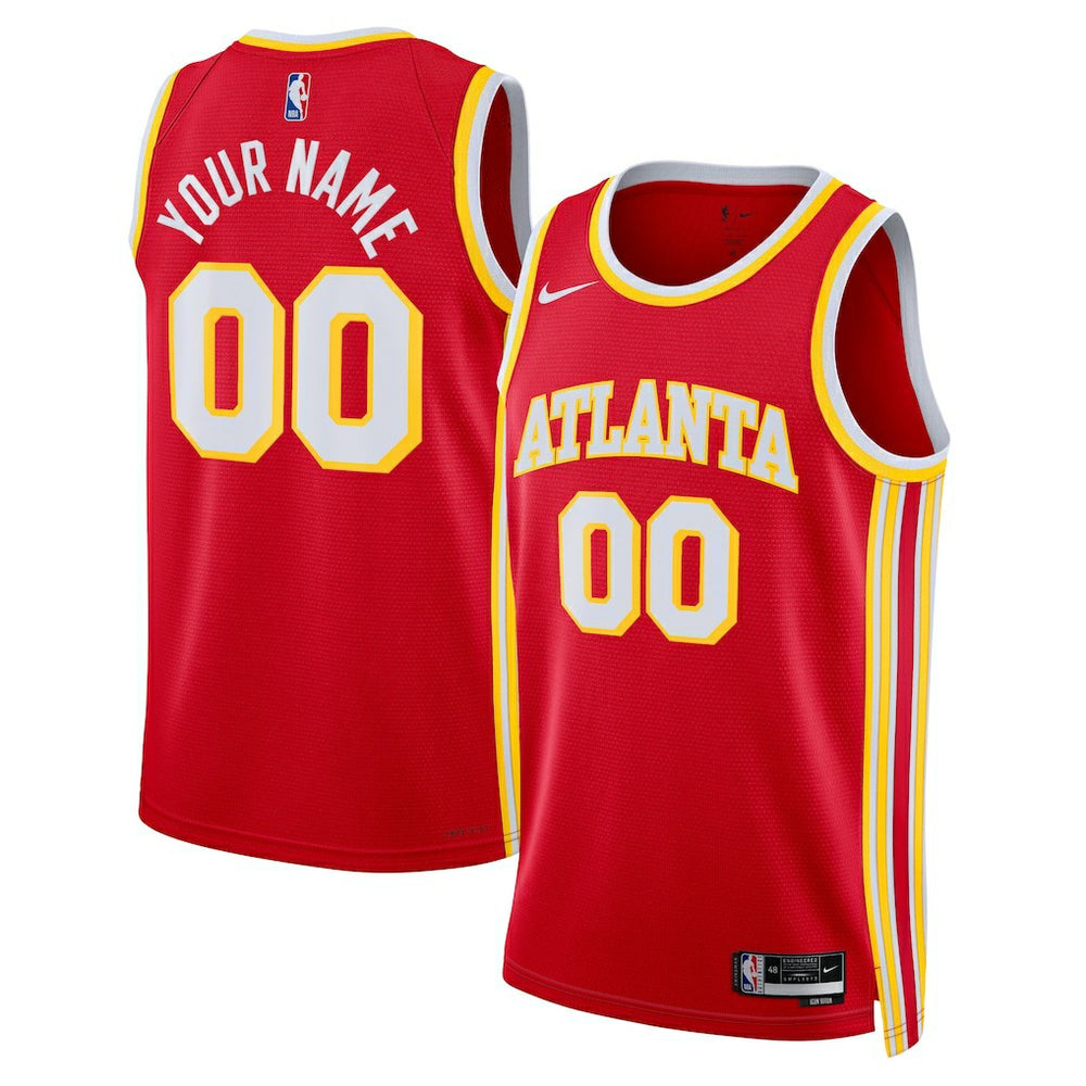 Nike Atlanta Hawks Unisex Swingman Custom Jersey Red Icon Edition
