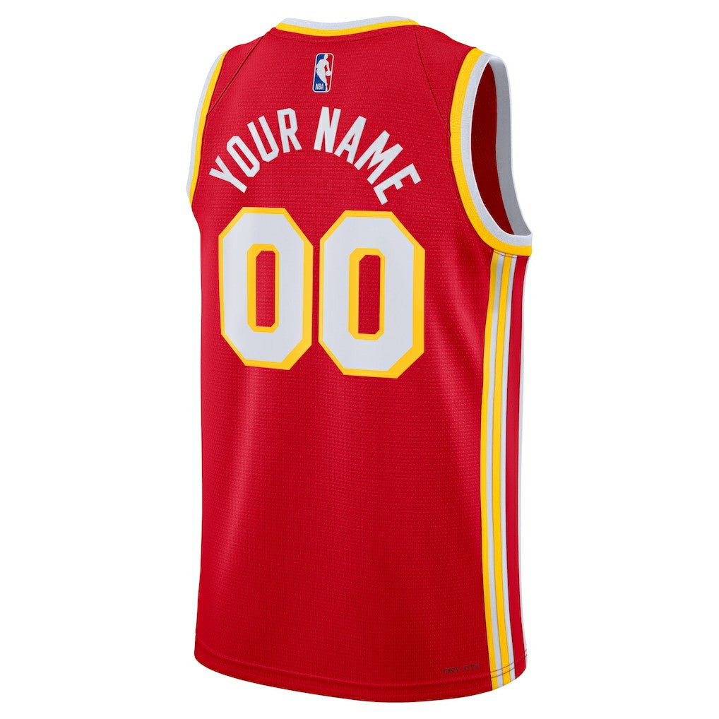 Nike Atlanta Hawks Unisex Swingman Custom Jersey Red Icon Edition