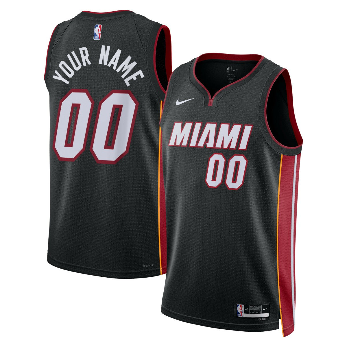 Nike Miami Heat Unisex Swingman Custom Jersey Black Icon Edition
