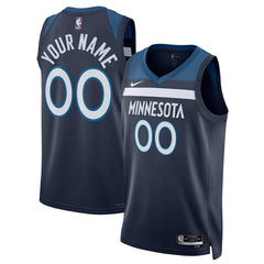 Nike Minnesota Timberwolves Unisex Swingman Custom Jersey Navy Icon Edition