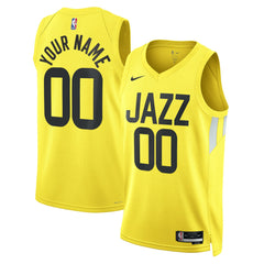 Nike Utah Jazz Unisex Swingman Custom Jersey Gold Icon Edition