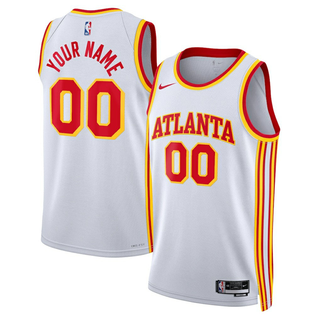 Nike Atlanta Hawks Unisex Swingman Custom Jersey White Association Edition