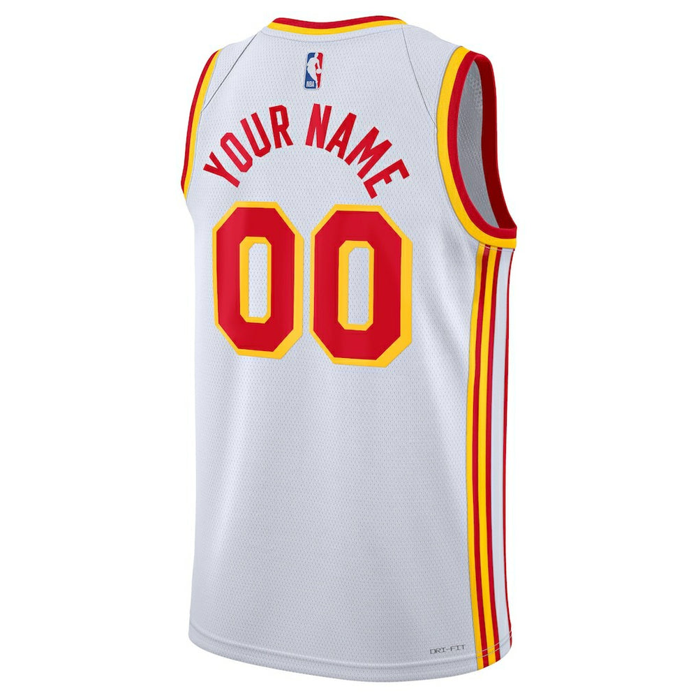 Nike Atlanta Hawks Unisex Swingman Custom Jersey White Association Edition