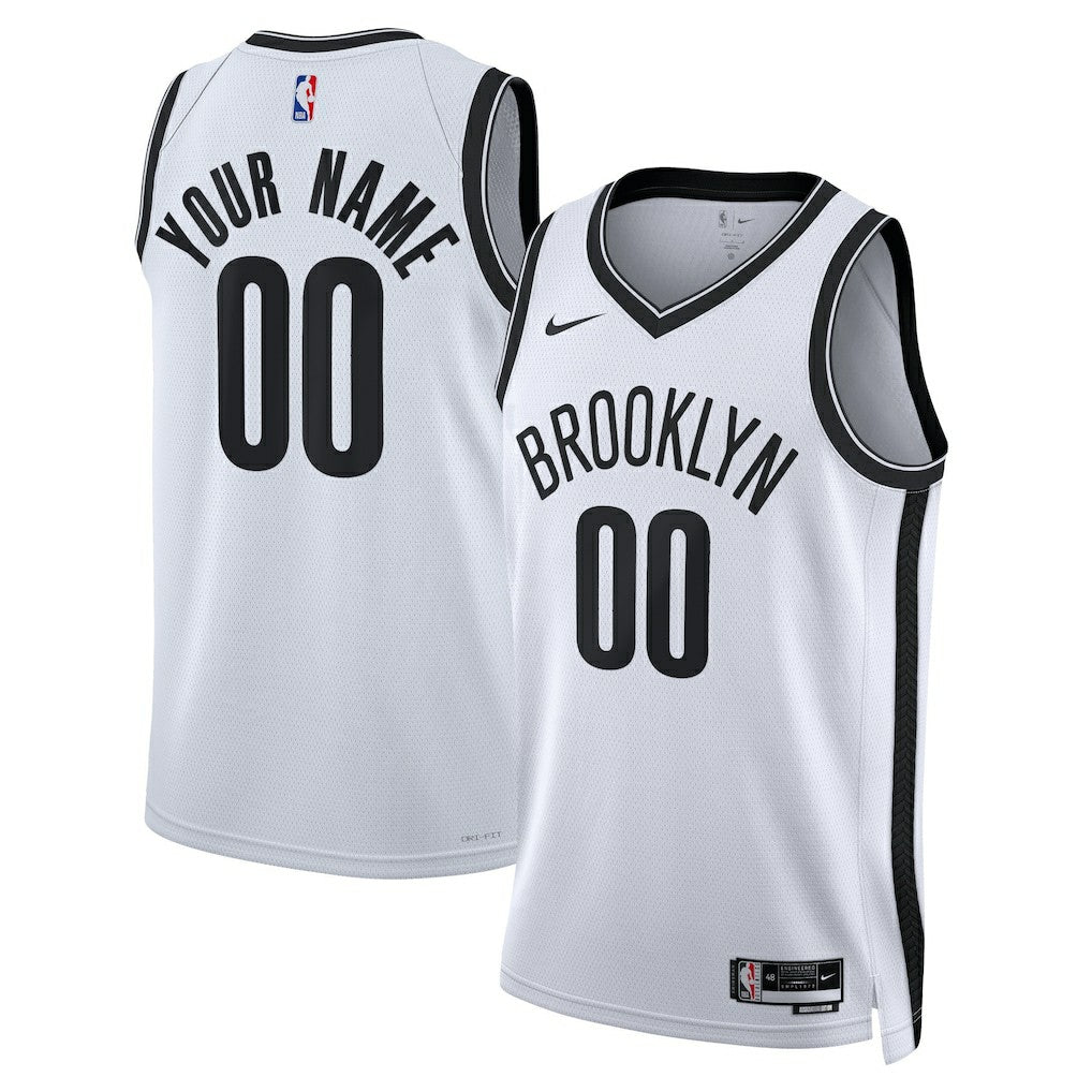 Nike Brooklyn Nets Unisex Swingman Custom Jersey White Association Edition