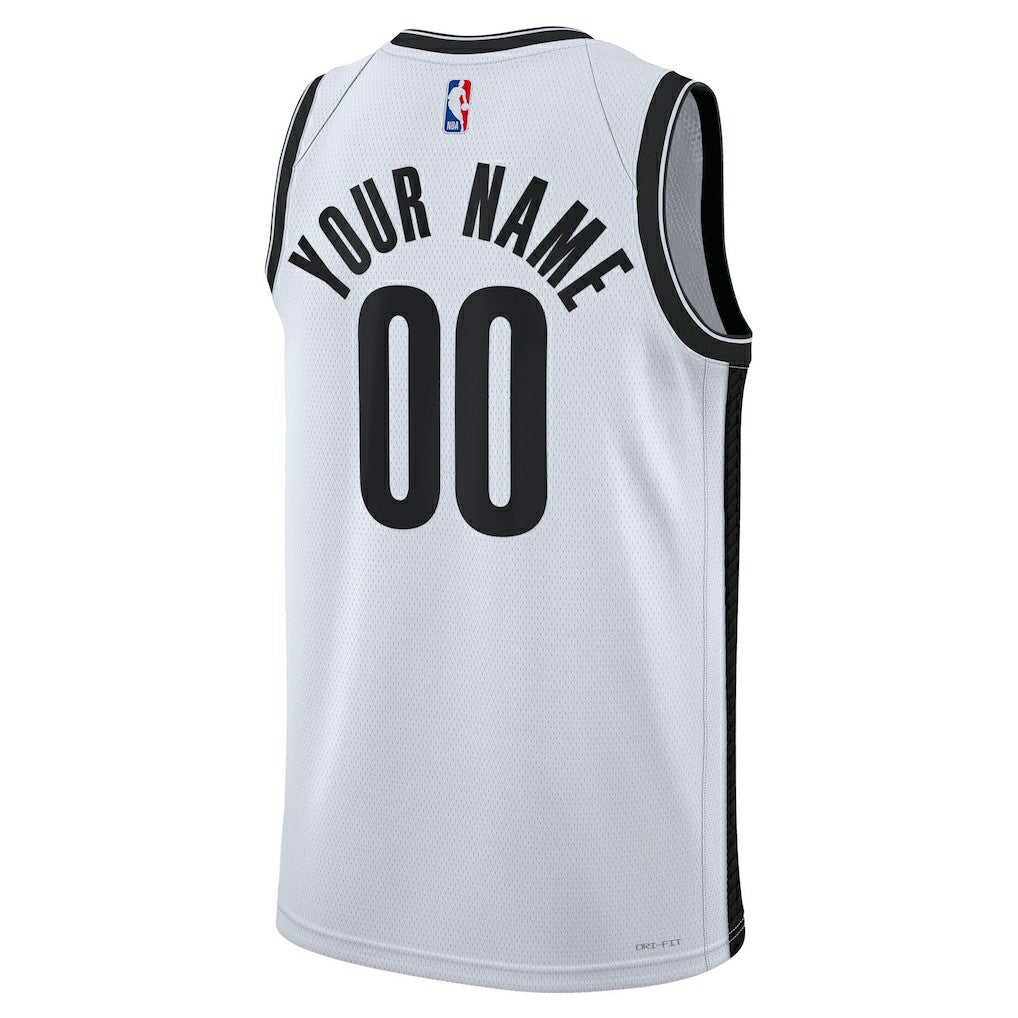 Nike Brooklyn Nets Unisex Swingman Custom Jersey White Association Edition