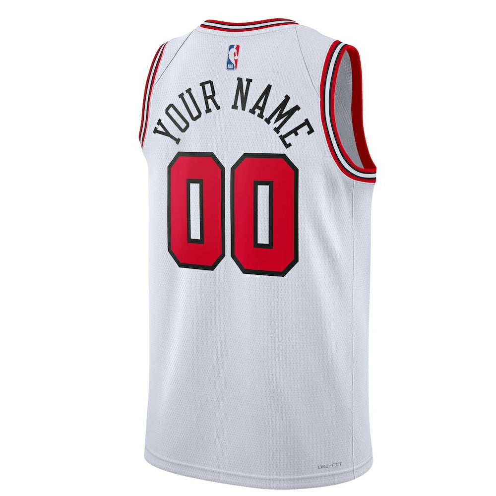 Nike Chicago Bulls Unisex Swingman Custom Jersey White Association Edition