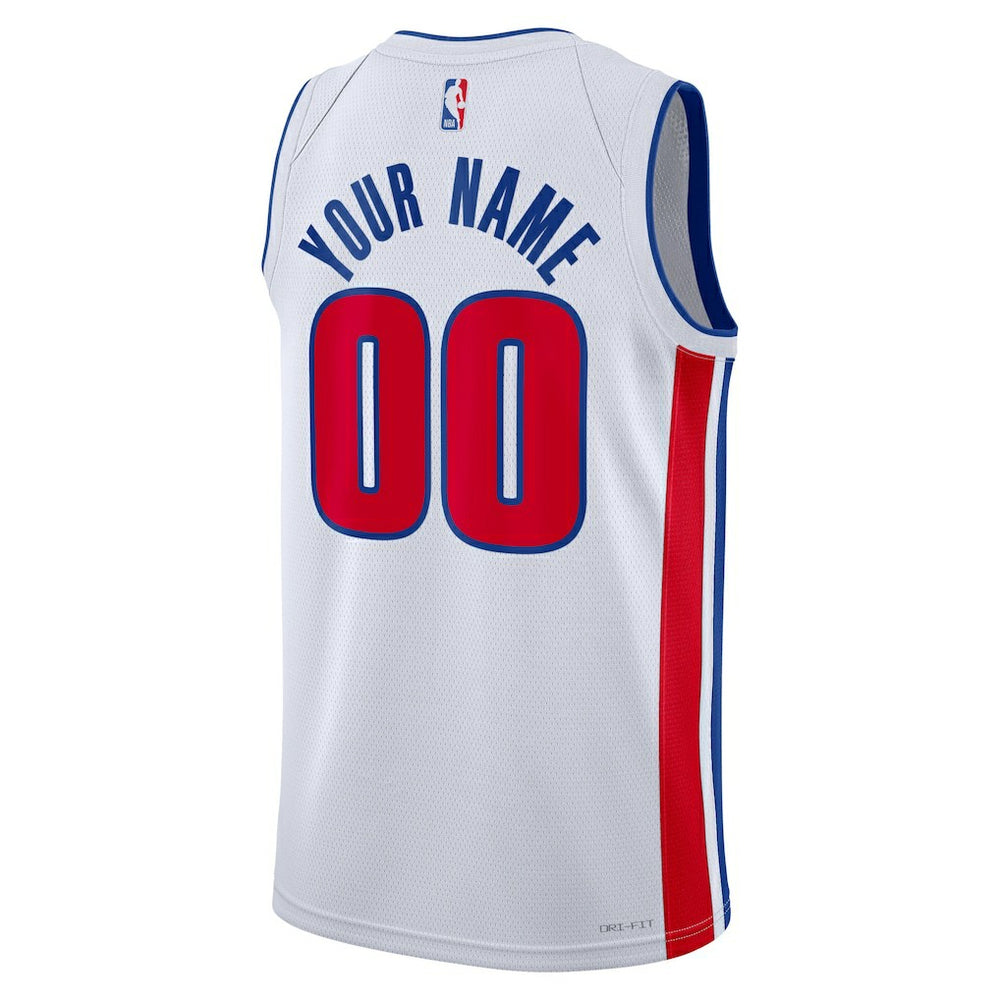 Nike Detroit Pistons Unisex Swingman Custom Jersey White Association Edition
