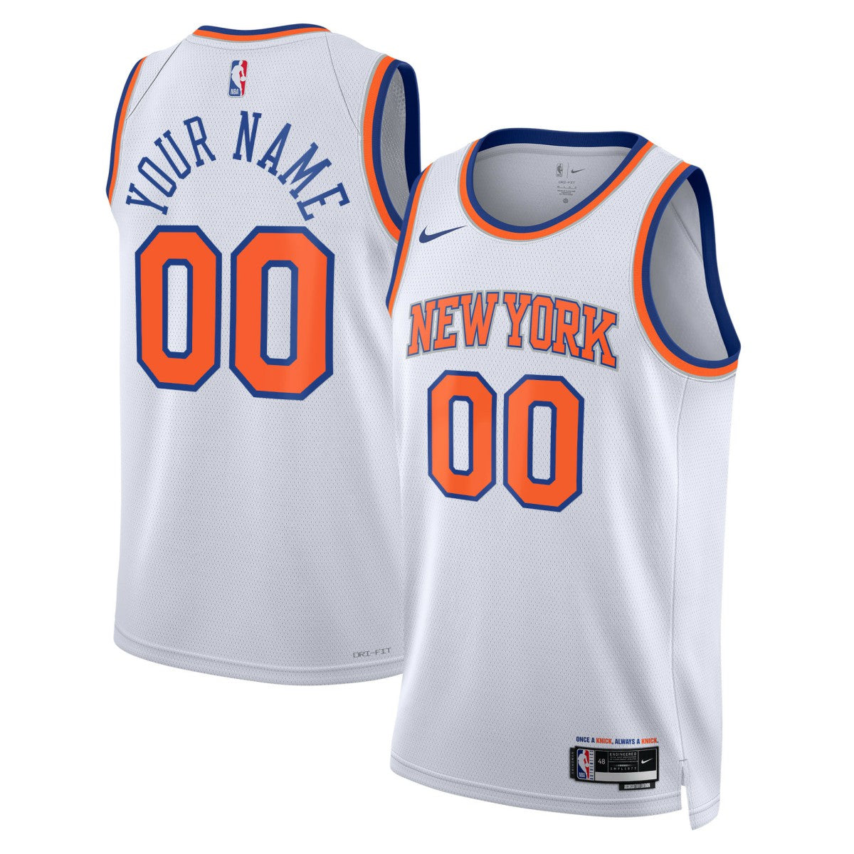 Nike New York Knicks Unisex Swingman Custom Jersey White Association Edition