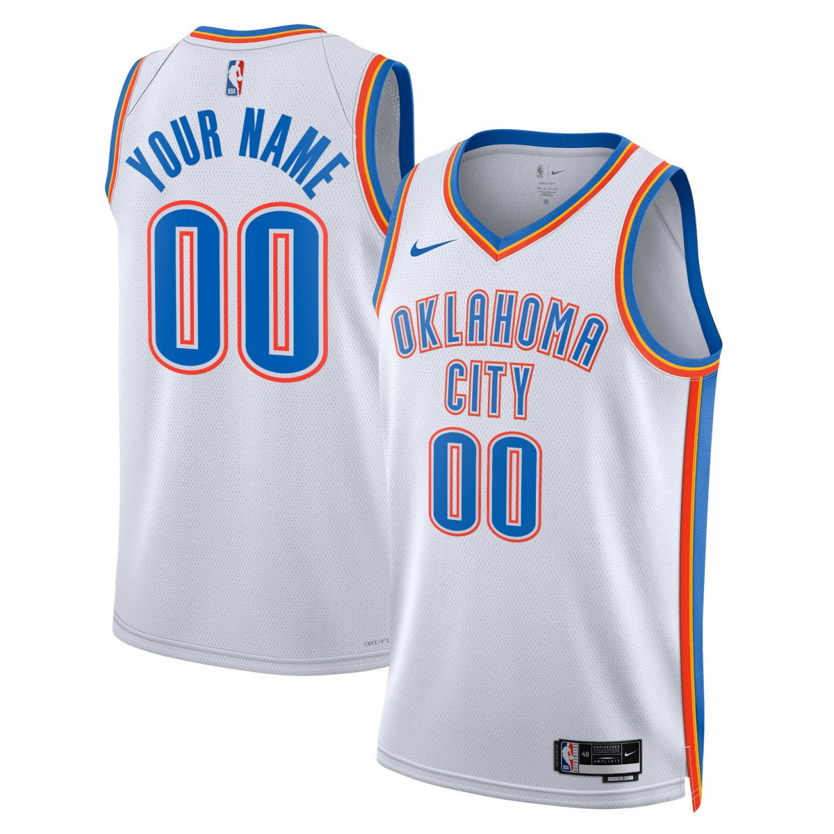Nike Oklahoma City Thunder Unisex Swingman Custom Jersey White Association Edition