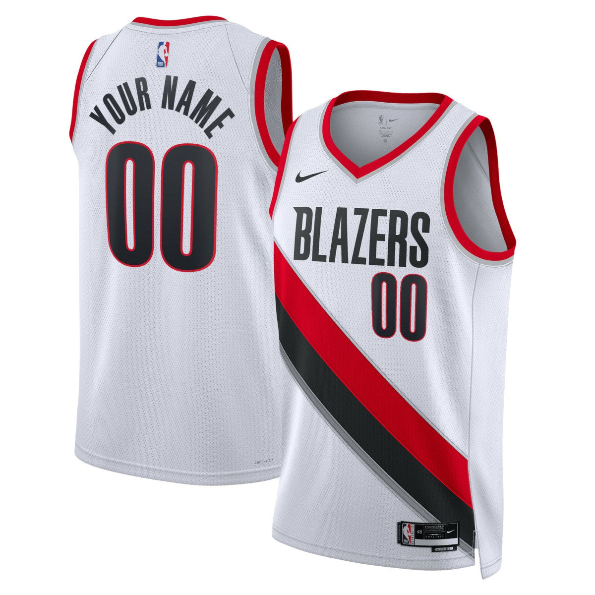 Nike Portland Trail Blazers Unisex Swingman Custom Jersey White Association Edition