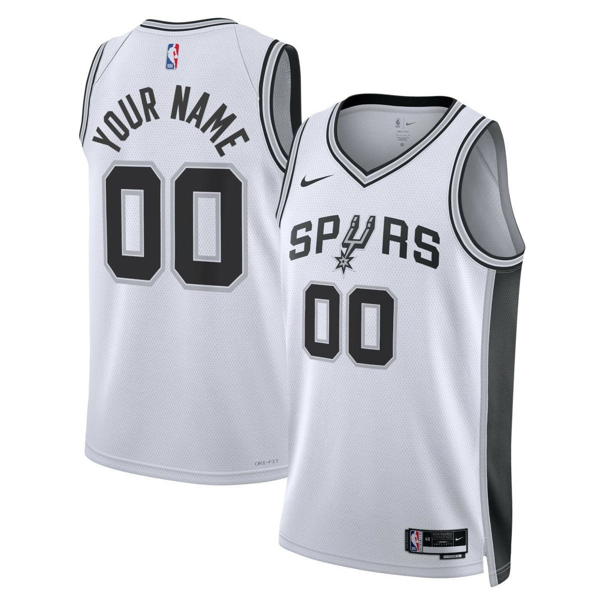 Nike San Antonio Spurs Unisex Swingman Custom Jersey White Association Edition