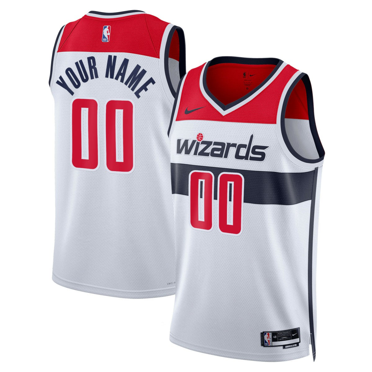 Nike Washington Wizards Unisex Swingman Custom Jersey White Association Edition