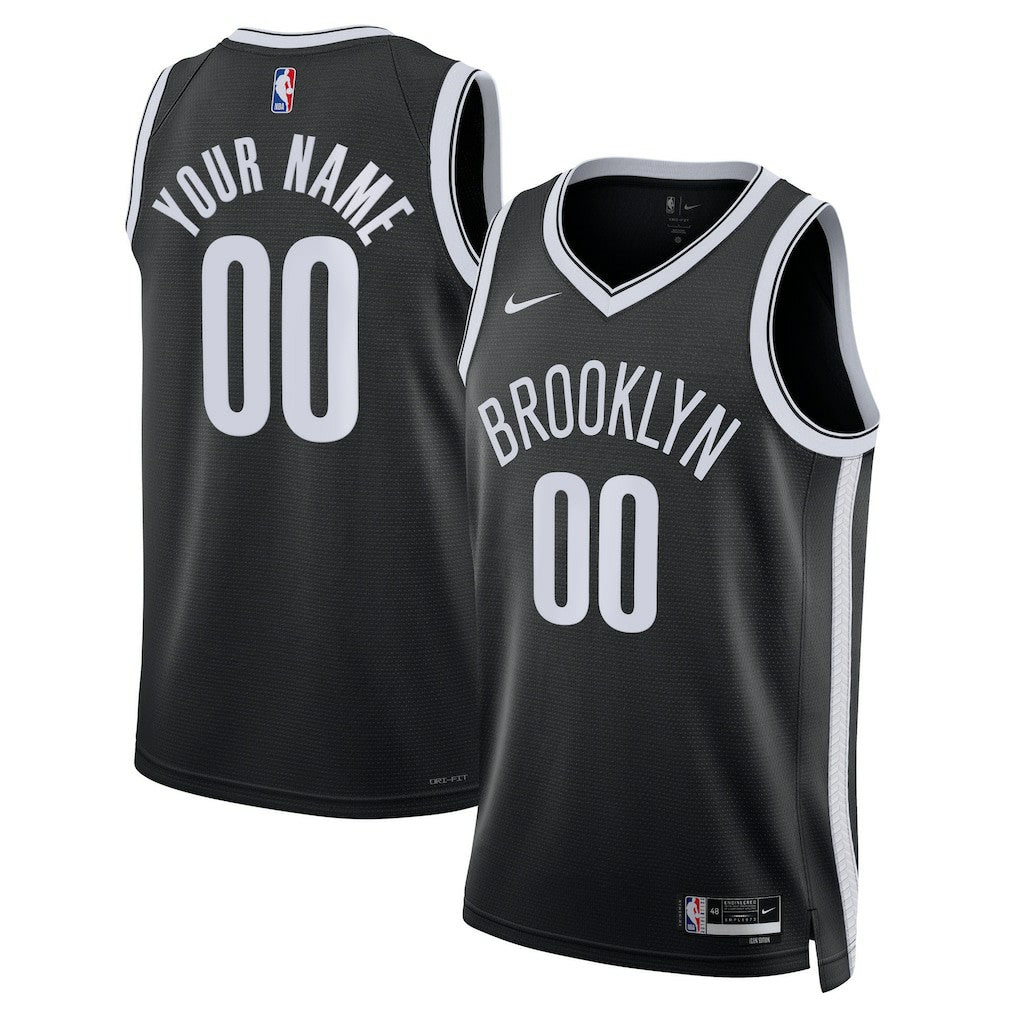 Nike Brooklyn Nets Unisex Swingman Custom Jersey Black Icon Edition