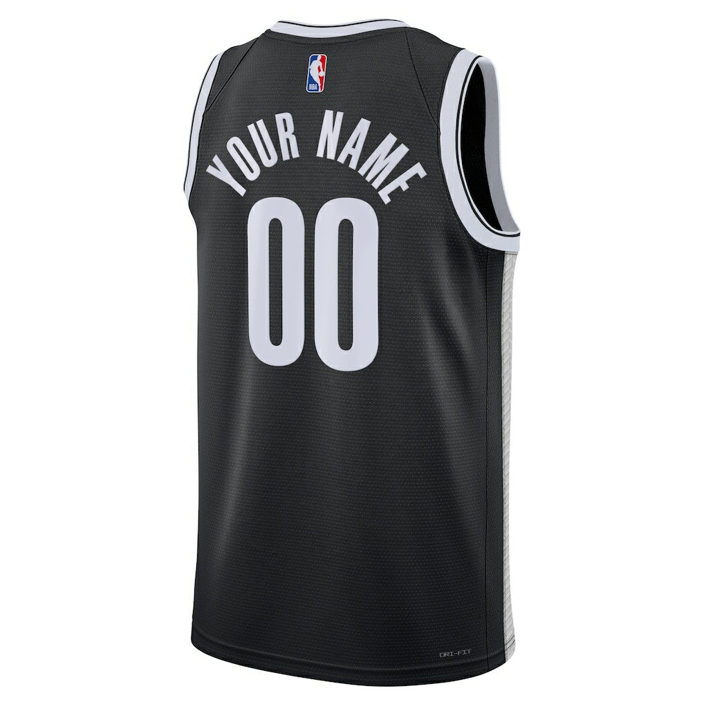 Nike Brooklyn Nets Unisex Swingman Custom Jersey Black Icon Edition