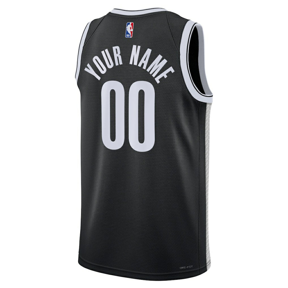 Nike Brooklyn Nets Unisex Swingman Custom Jersey Black Icon Edition