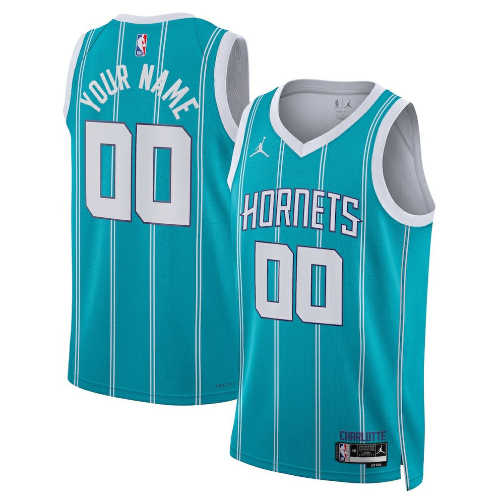 Charlotte Hornets Jordan Brand Unisex Swingman Custom Jersey Teal Icon Edition