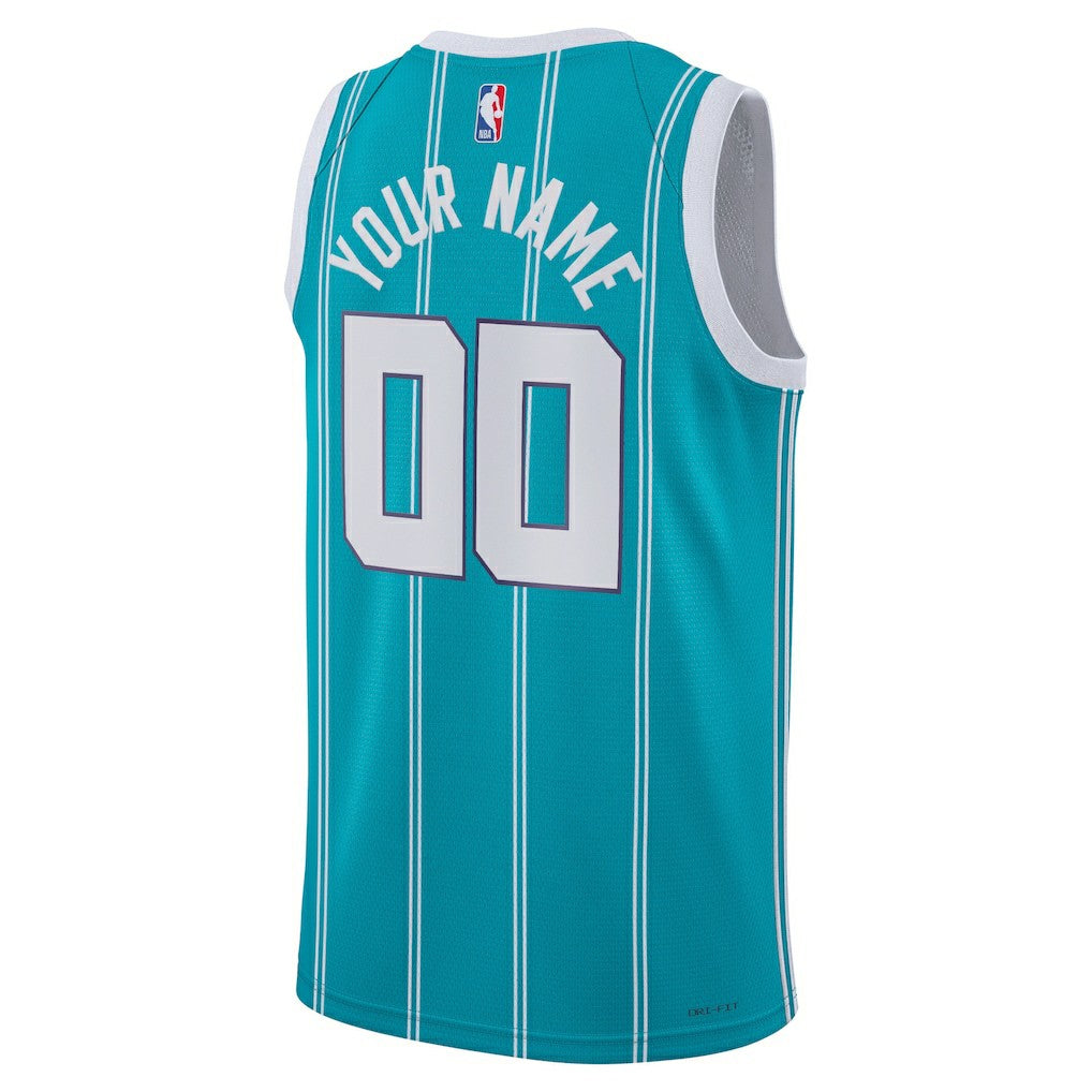Charlotte Hornets Jordan Brand Unisex Swingman Custom Jersey Teal Icon Edition