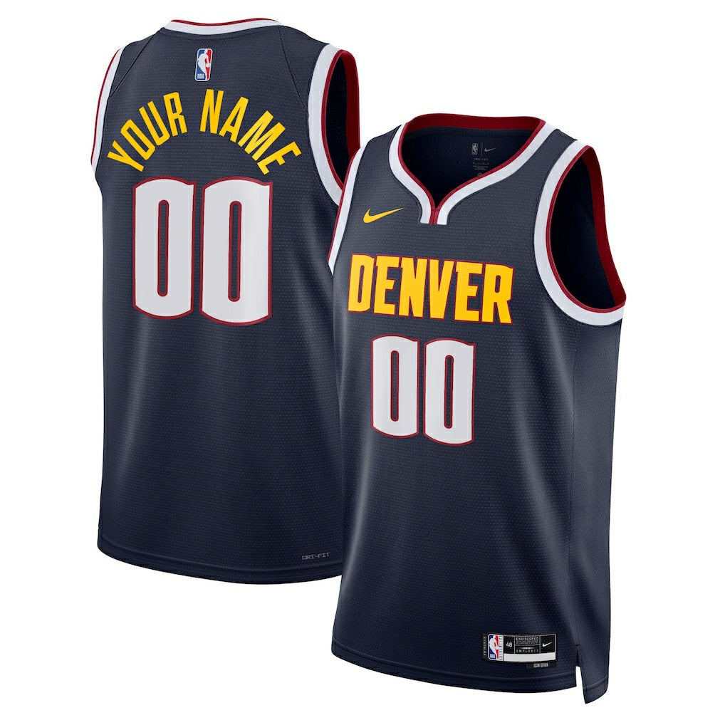 Nike Denver Nuggets Unisex Swingman Custom Jersey Navy Icon Edition